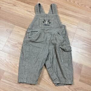 Vintage Oshkosh Overalls Corduroy Moose Logo Brown Cargo Pockets 6-9 Months